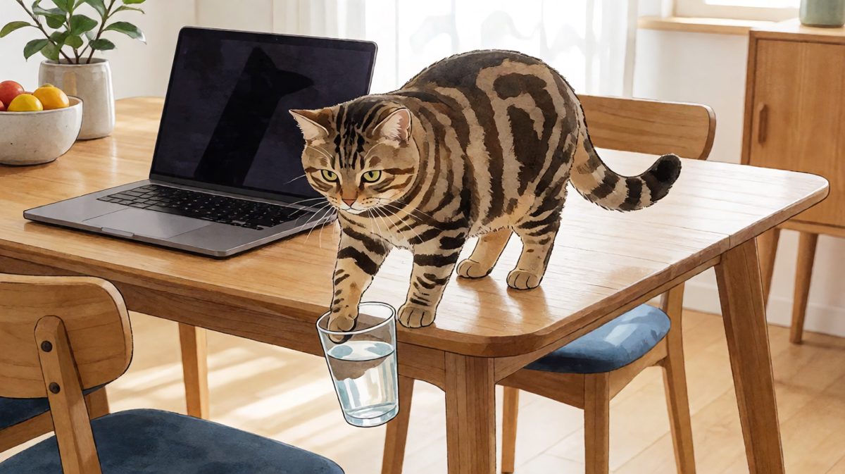 猫：我只是测试一下重力常数。