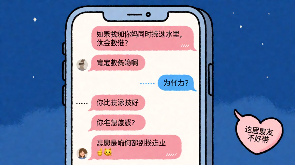 "你比我泳技好"——男生的求生欲拉满却偏题的回答