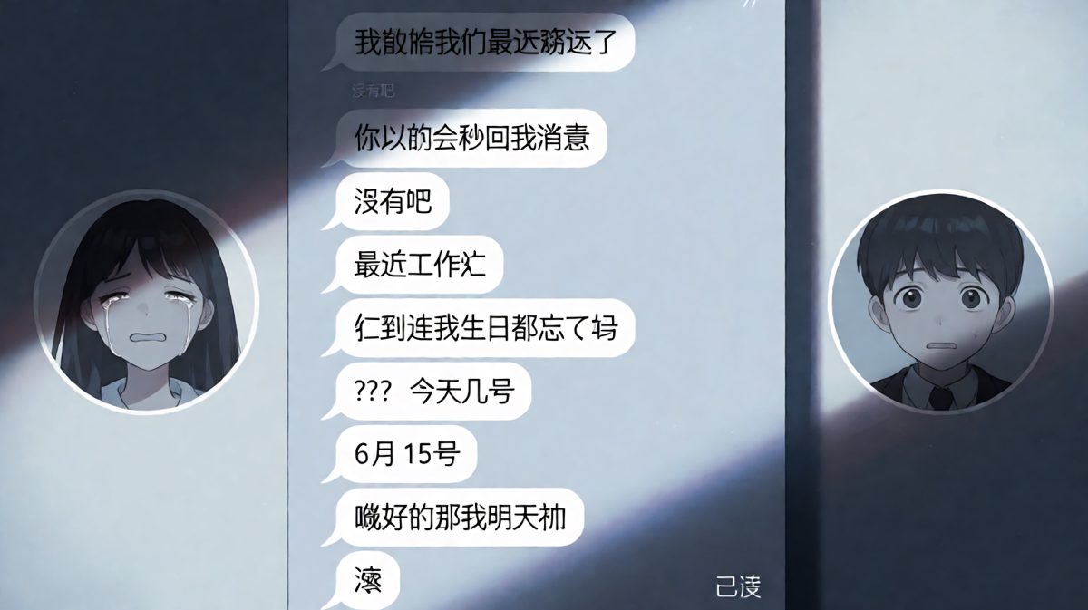 生日遗忘现场：男生用一句话把天聊进了冰窖