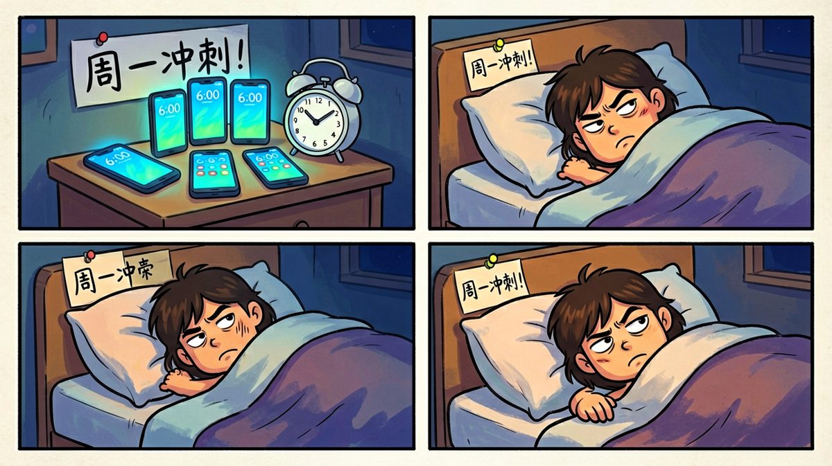 决战前夜：五个闹钟全部设好，誓要征服周一清晨