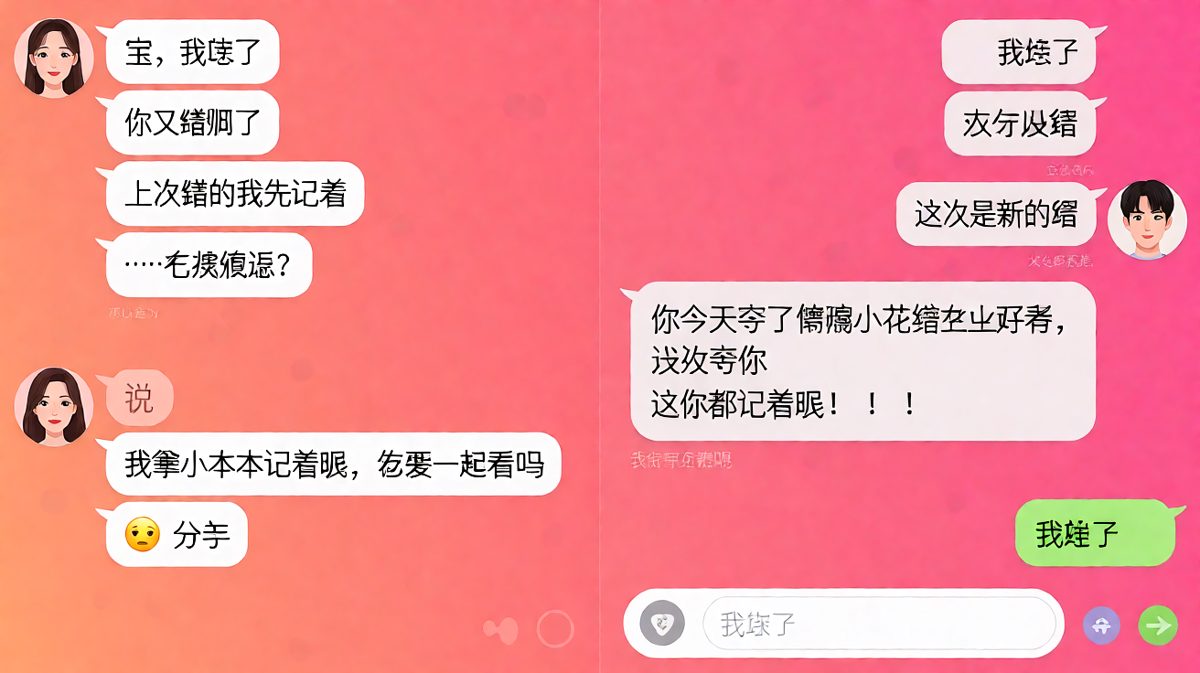 男友拿小本本记仇还主动交代，这恋爱谈得堪比刑侦档案。