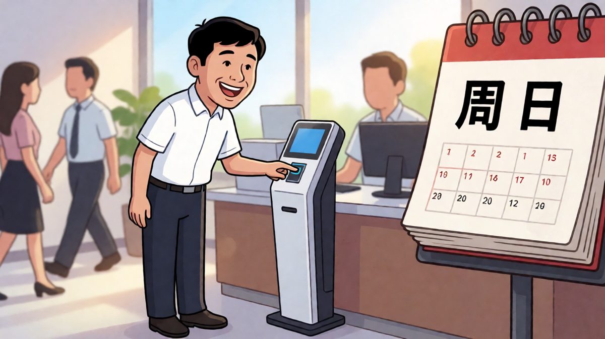 打卡成功正得意，抬头看见日历——今天居然是周日！
