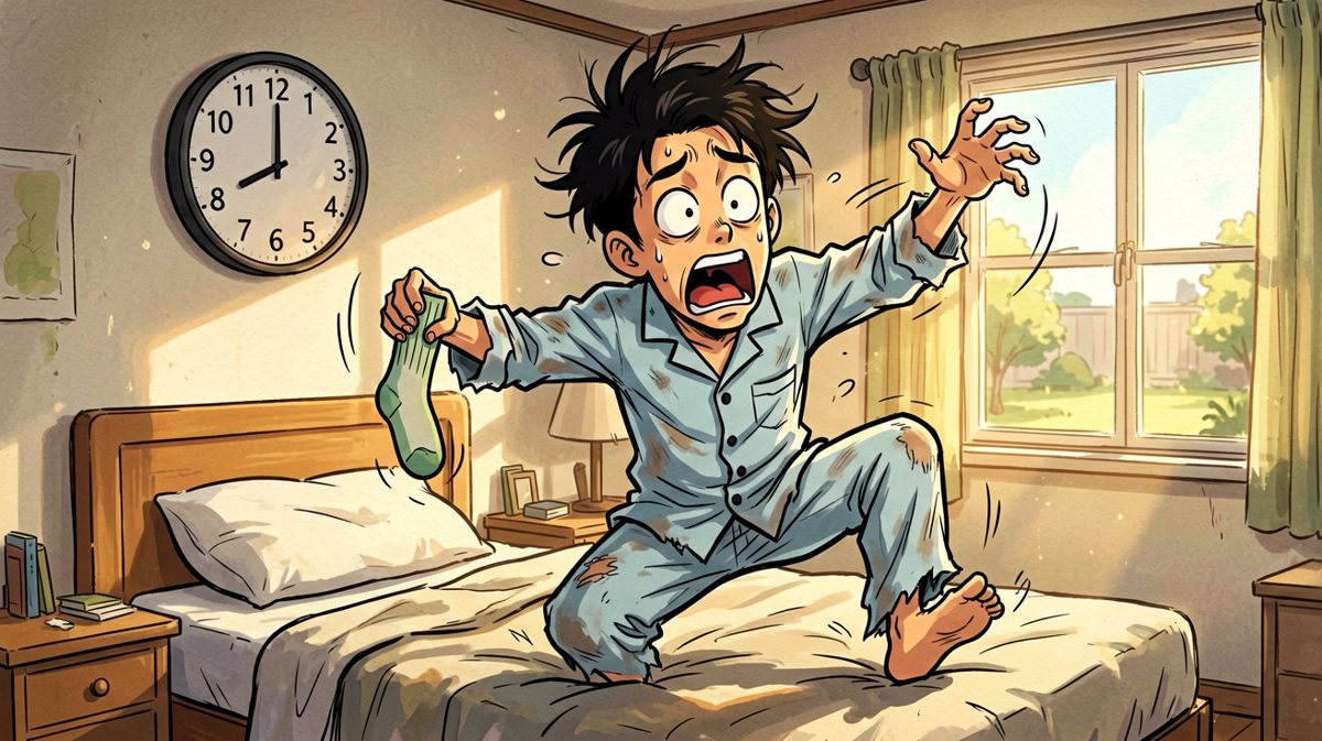 一看时间——已经迟到一个半小时了！
