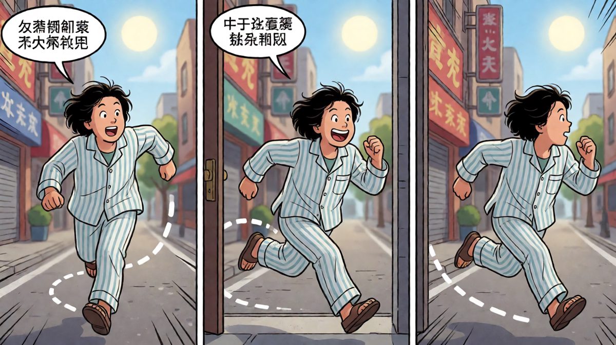 慌乱中冲出家门的打工人