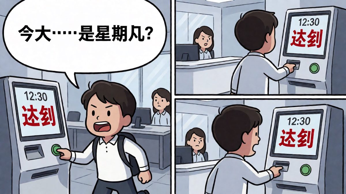 到公司才发现——已经中午十二点半了