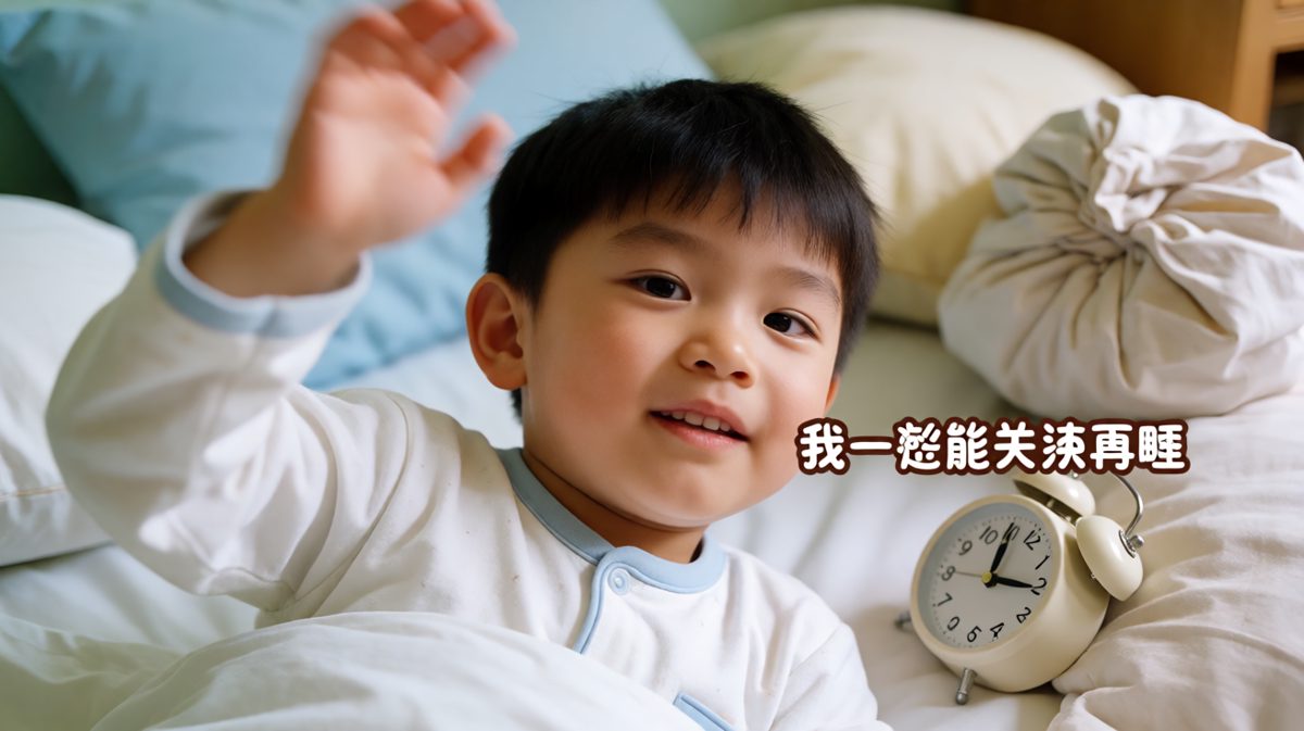 小明以惊人的手速关掉闹钟，打算回笼觉。