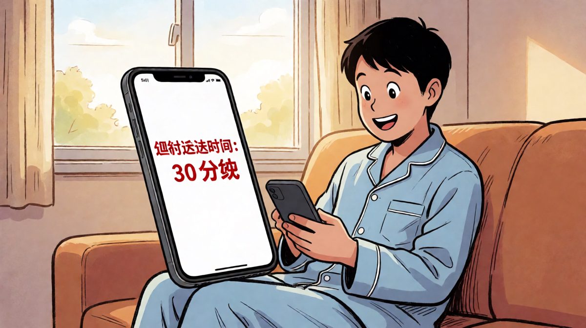 满怀期待地点了一份热乎外卖