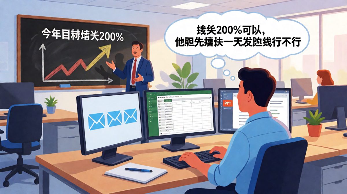 老板：今年目标增长两倍！员工：我增长的只有脱发面积。