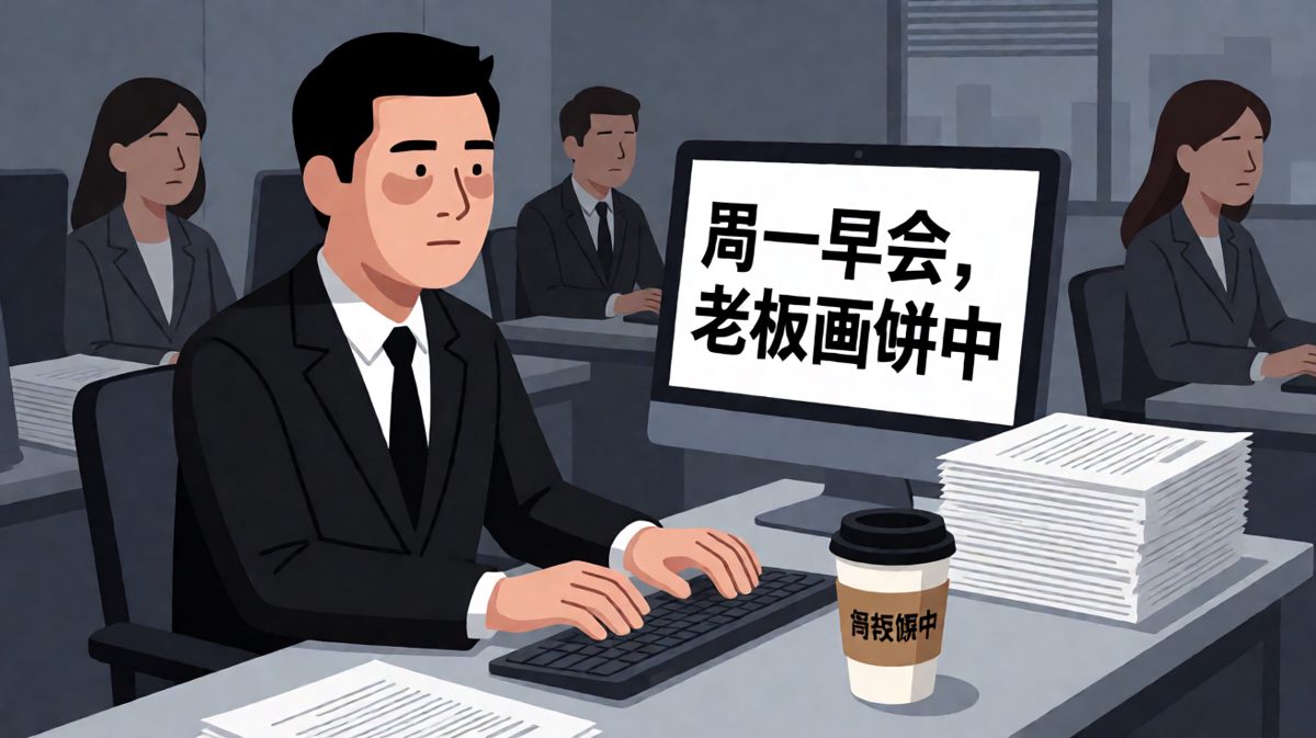 周一早会的灵魂状态：人在工位，魂已飞升