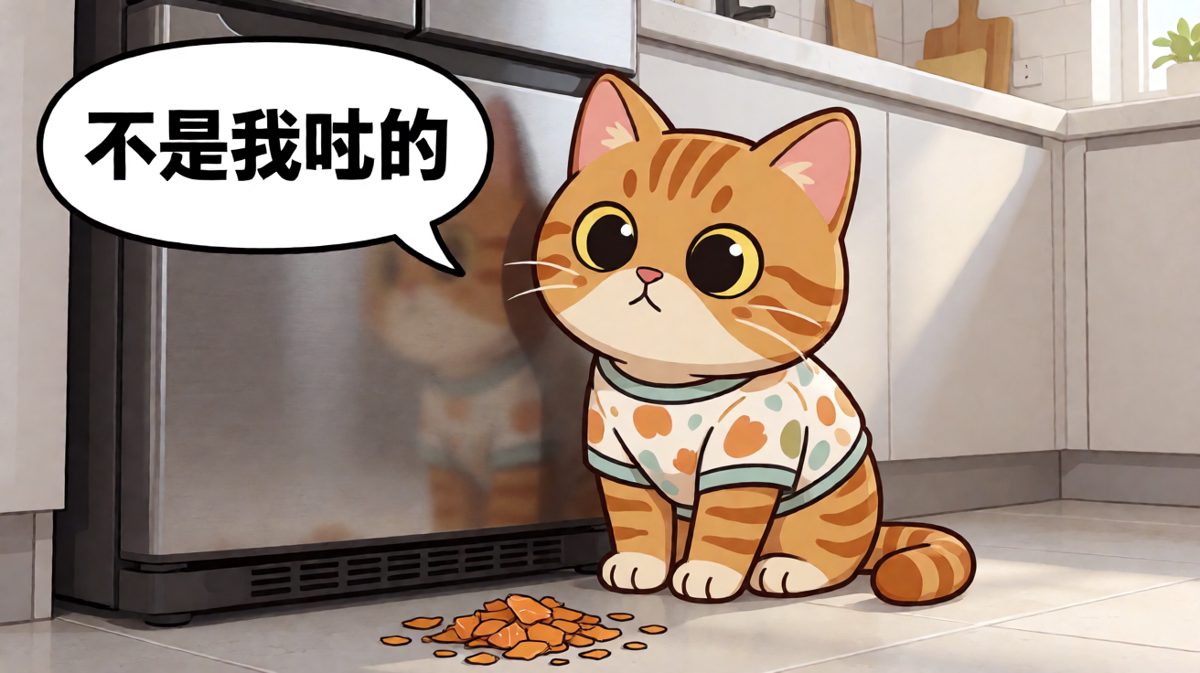 偷吃被抓包后的猫式狡辩现场。