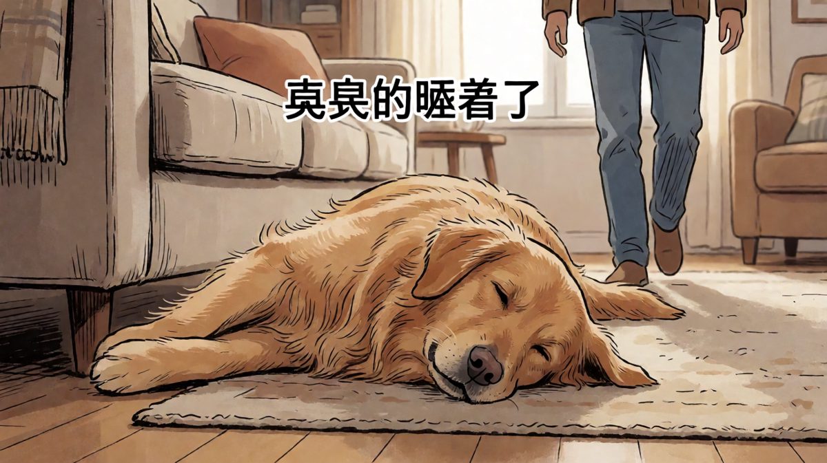 狗狗装睡的演技堪比赛影后。