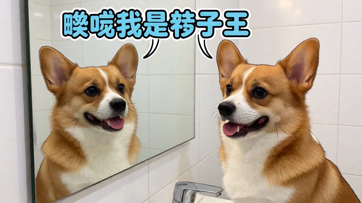 柯基的自我认知严重跑偏。