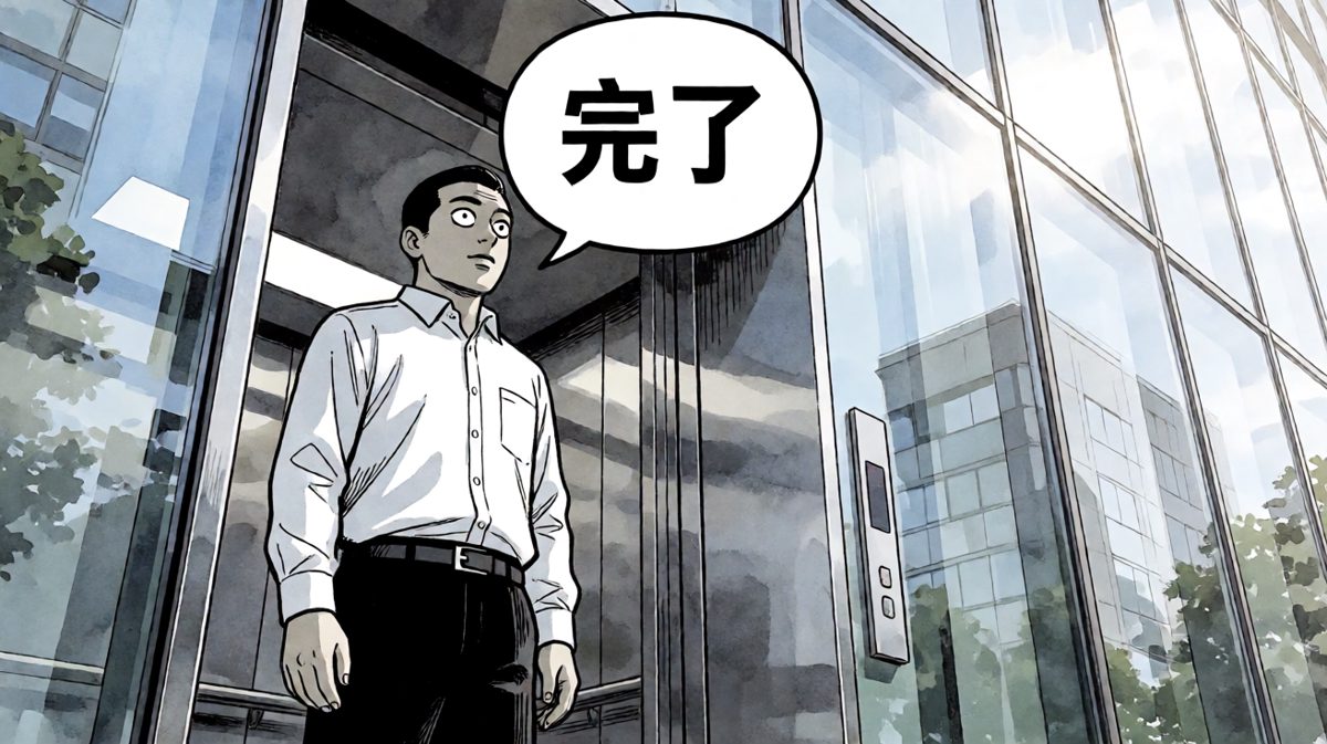 电梯来了，但距离打卡时间只剩五分钟……