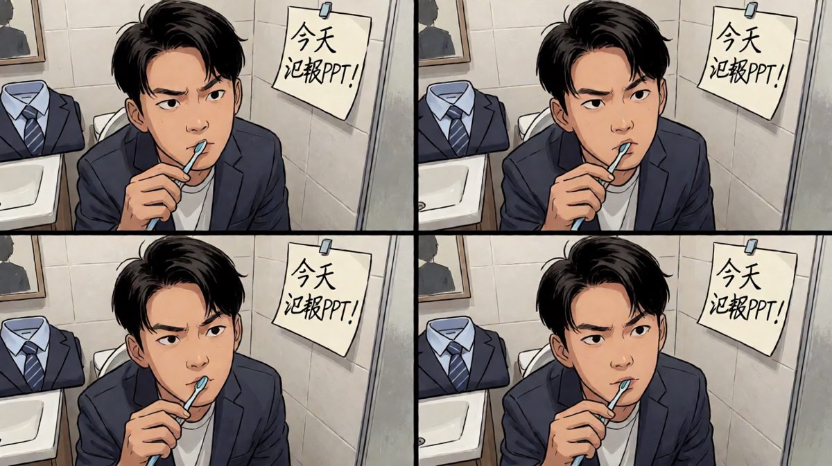 今天是PPT汇报日，阿明全力以赴。