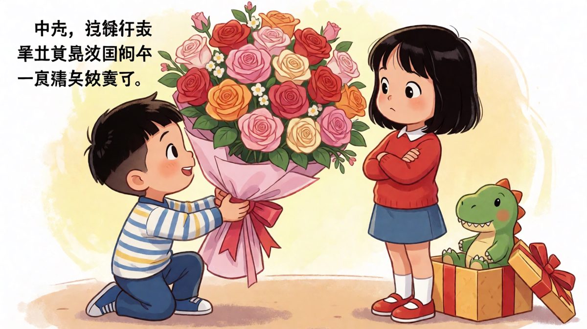 纪念日送花，她说比去年那只丑恐龙好点
