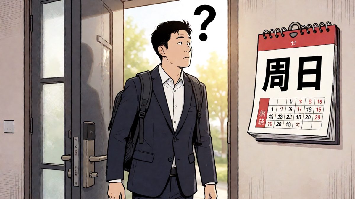 冲到公司门口才发现——今天是周日！