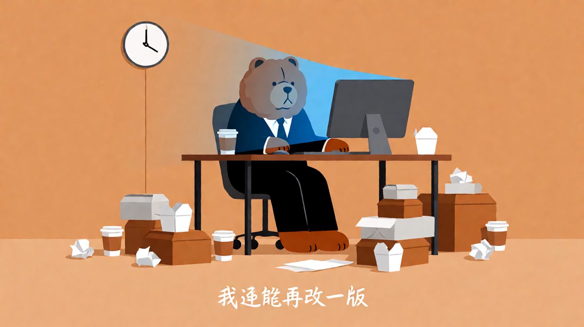 打工狗的深夜加班现场，改稿改到怀疑人生。