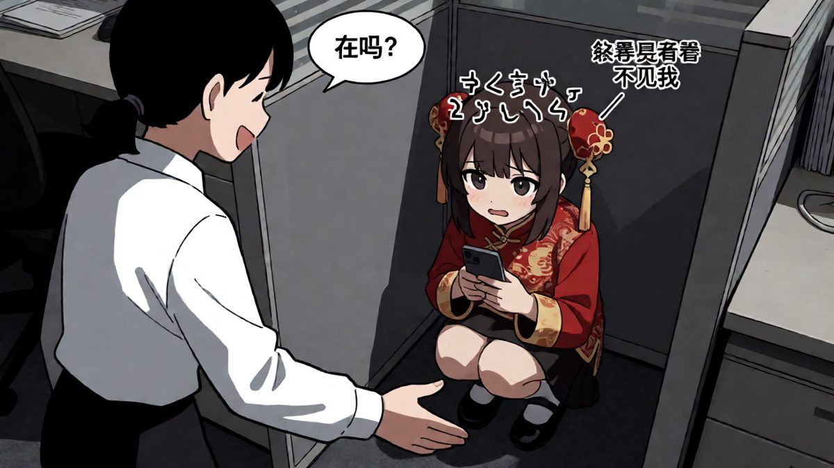 社恐人的极限求生：假装没看见同事的招呼。