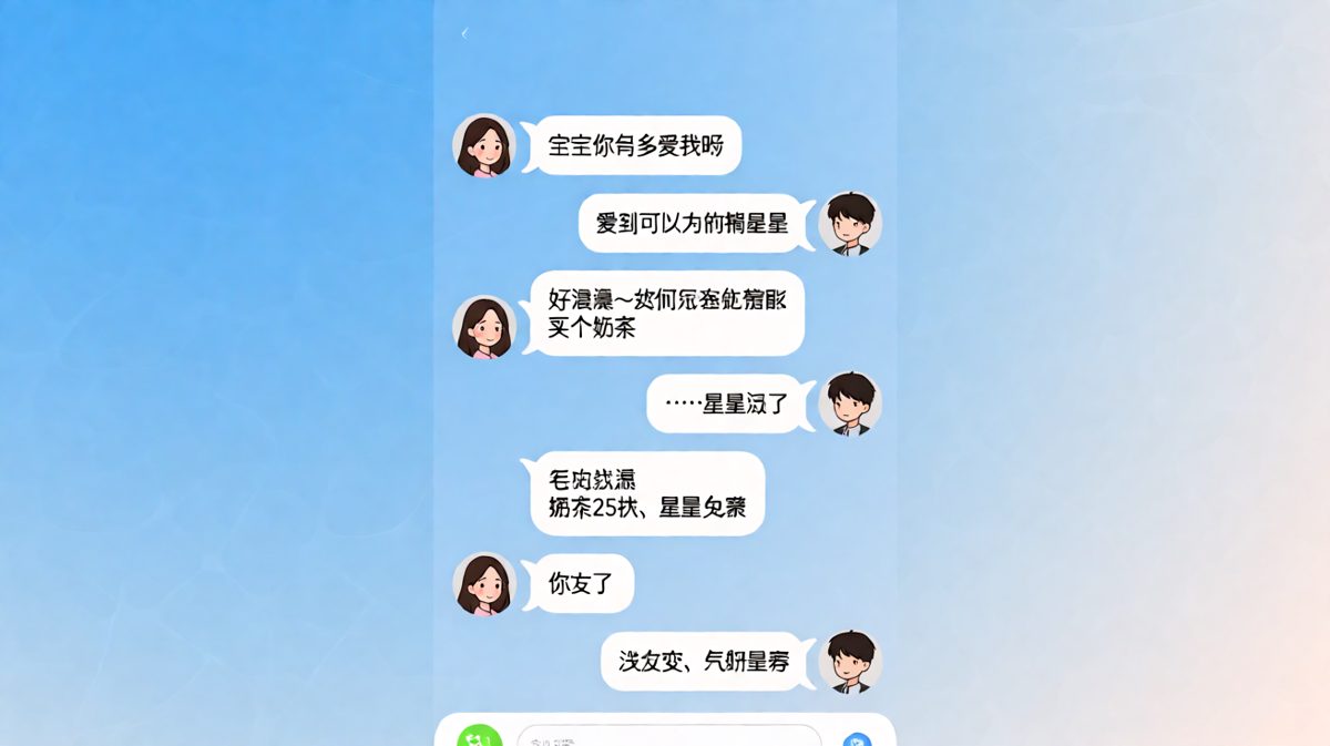 浪漫情话一碰到奶茶就碎了一地