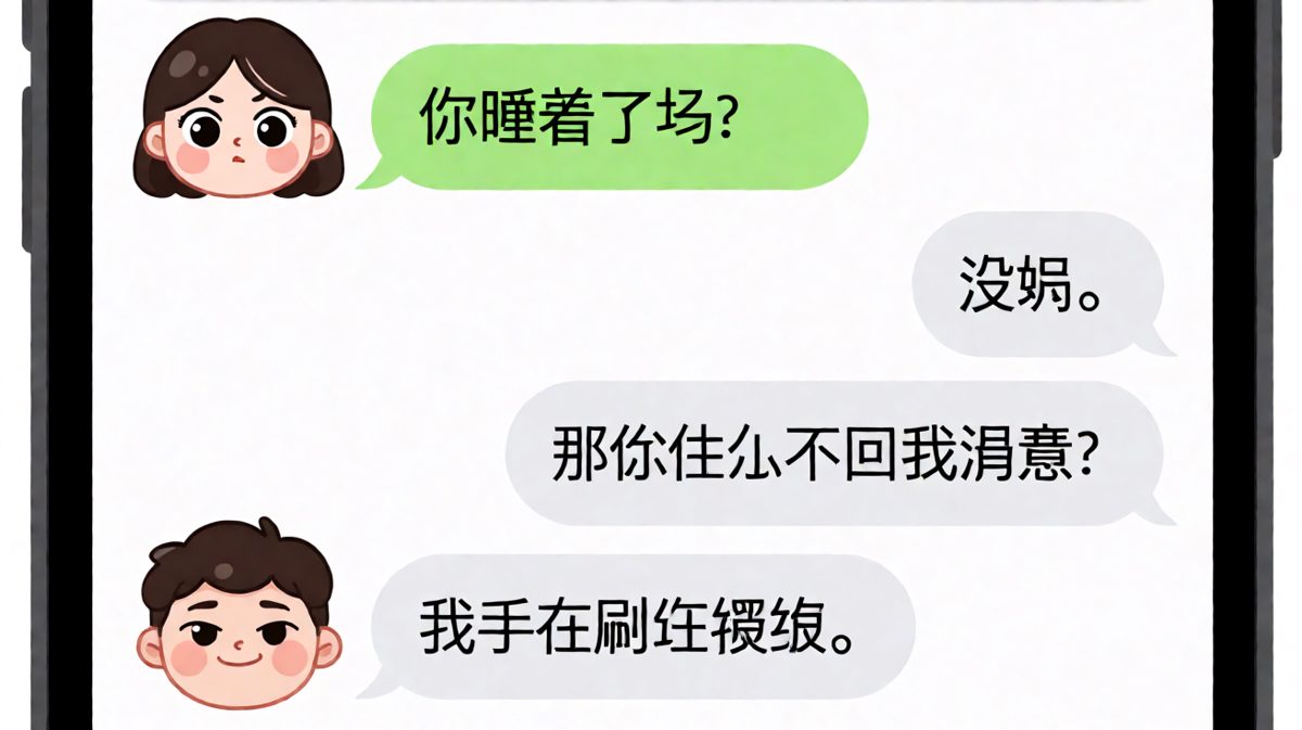 「没回你消息是因为在刷视频」——当代情侣装睡的终极理由。