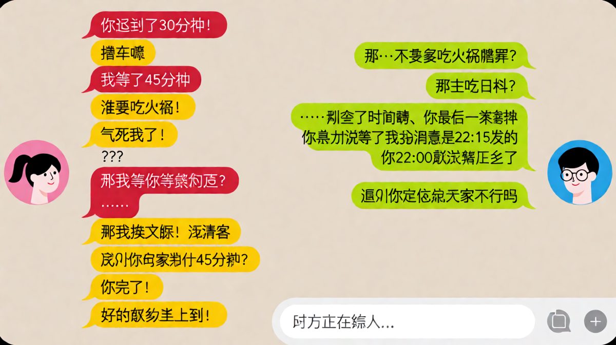 迟到罗生门：男友用时间戳反杀，结果发现女朋友根本没出门。