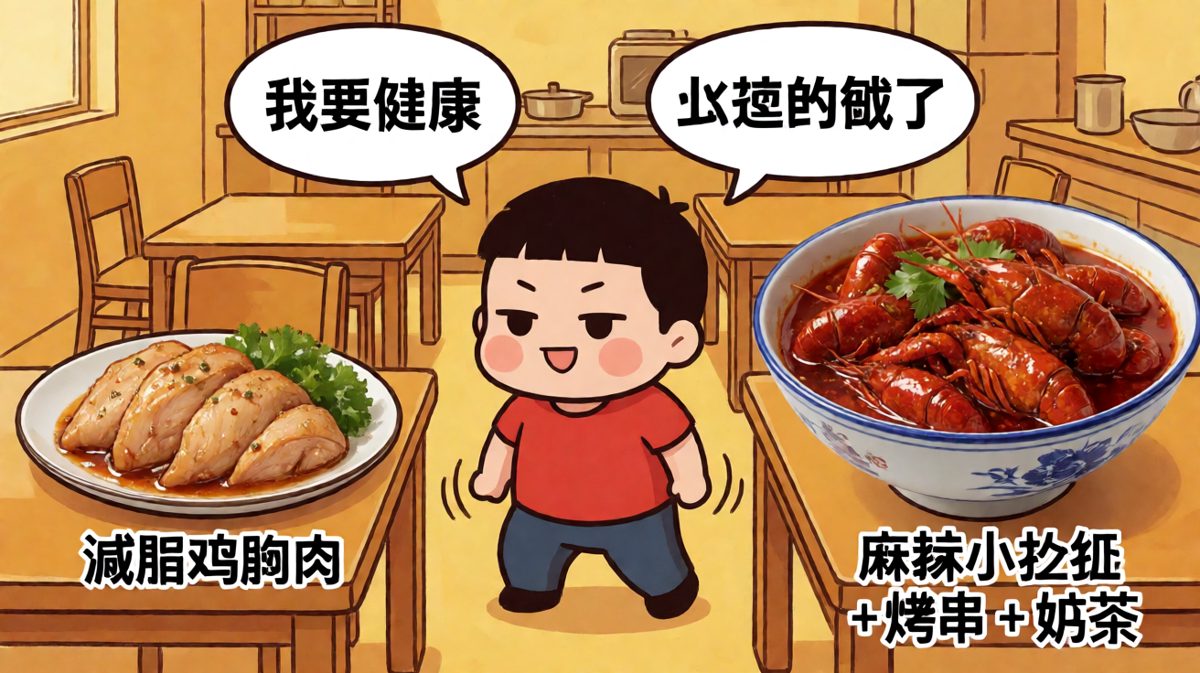 减肥餐vs深夜外卖，我的灵魂分裂现场