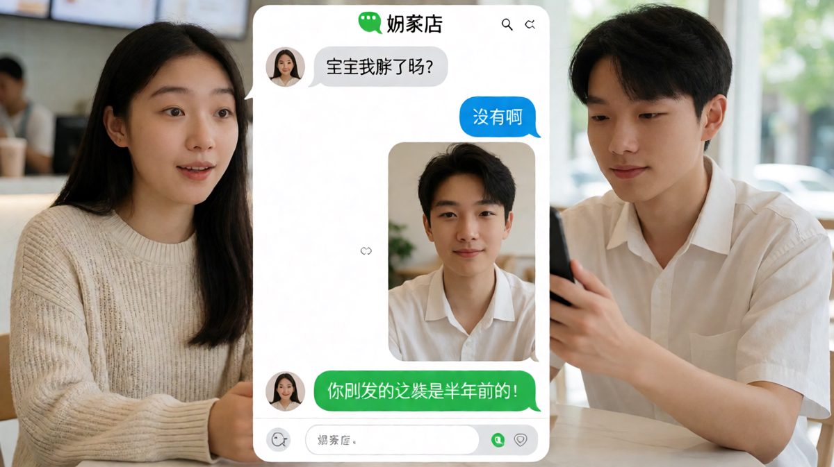 她问有没有胖，他手滑发了旧照