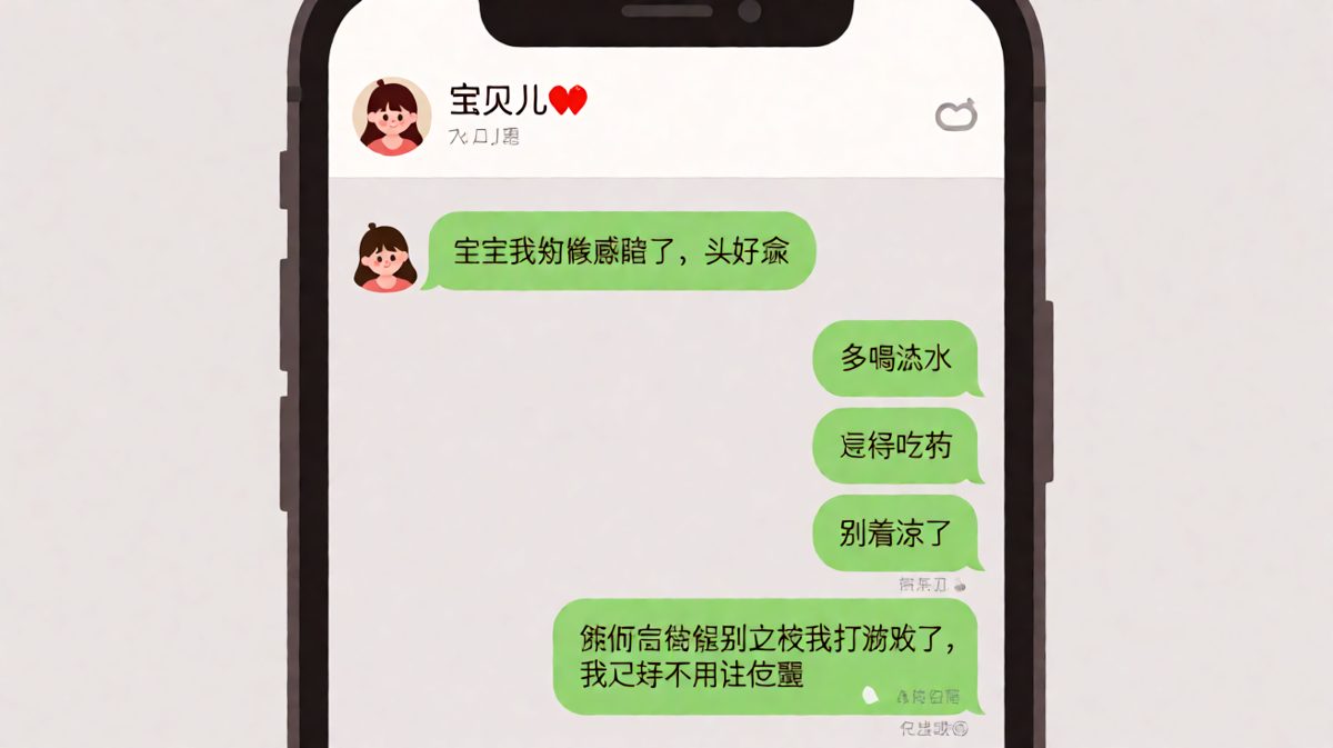 女生撒娇装病求关心，结果下一秒就被老实男友无情拆穿