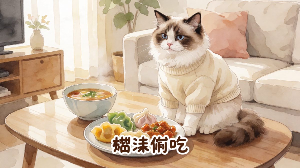 猫咪：我只是监督一下，确保食物没问题