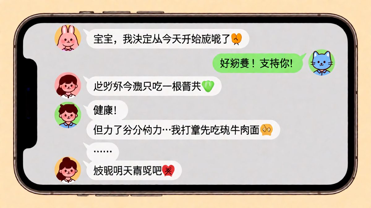 减肥从明天开始，是情侣间永恒的主题