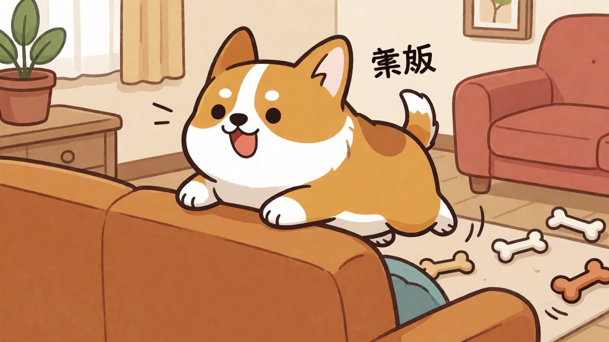 柯基的梦：飞翔！现实：卡住了。