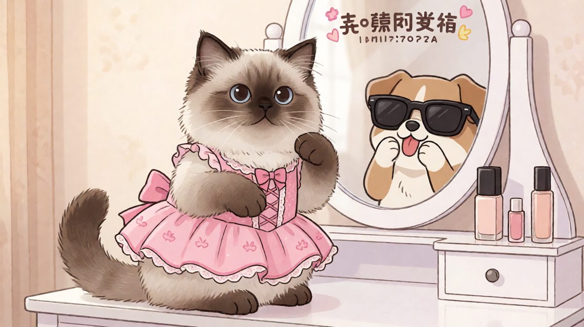 猫：今天也是精致的一天~ 狗：嘿嘿，截图存证。