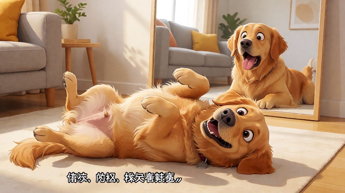 狗狗：我刚才在干嘛来着……哦对，舔屁股。