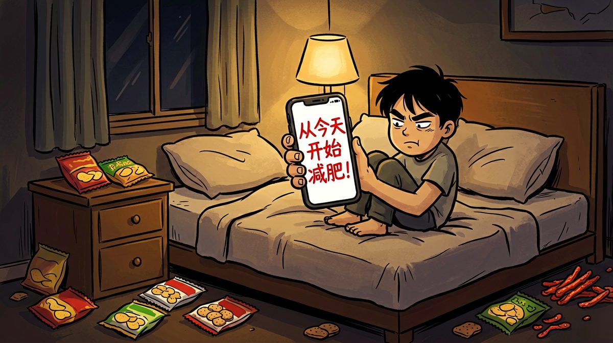 深夜躺在床上，郑重立下减肥誓言
