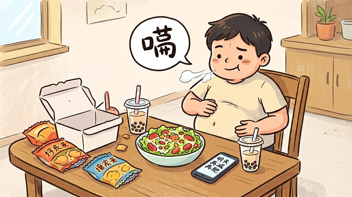结局：明天再说，吃饱了才有力气减肥