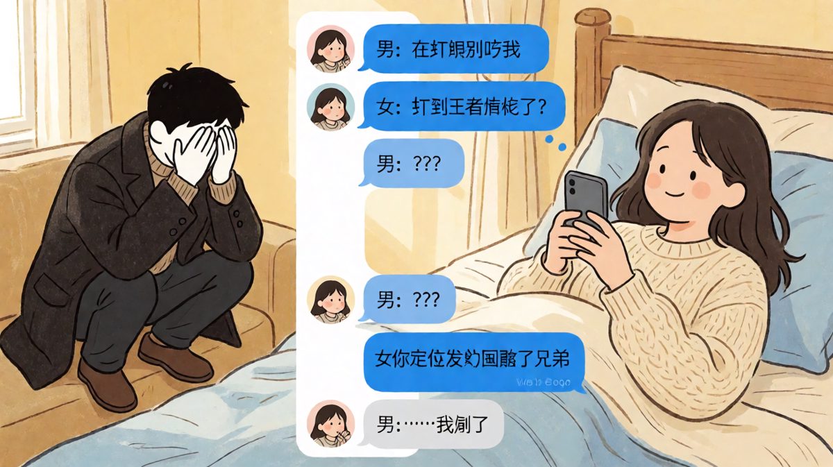 男友假装在忙，结果被一条朋友圈定位当场拆穿。