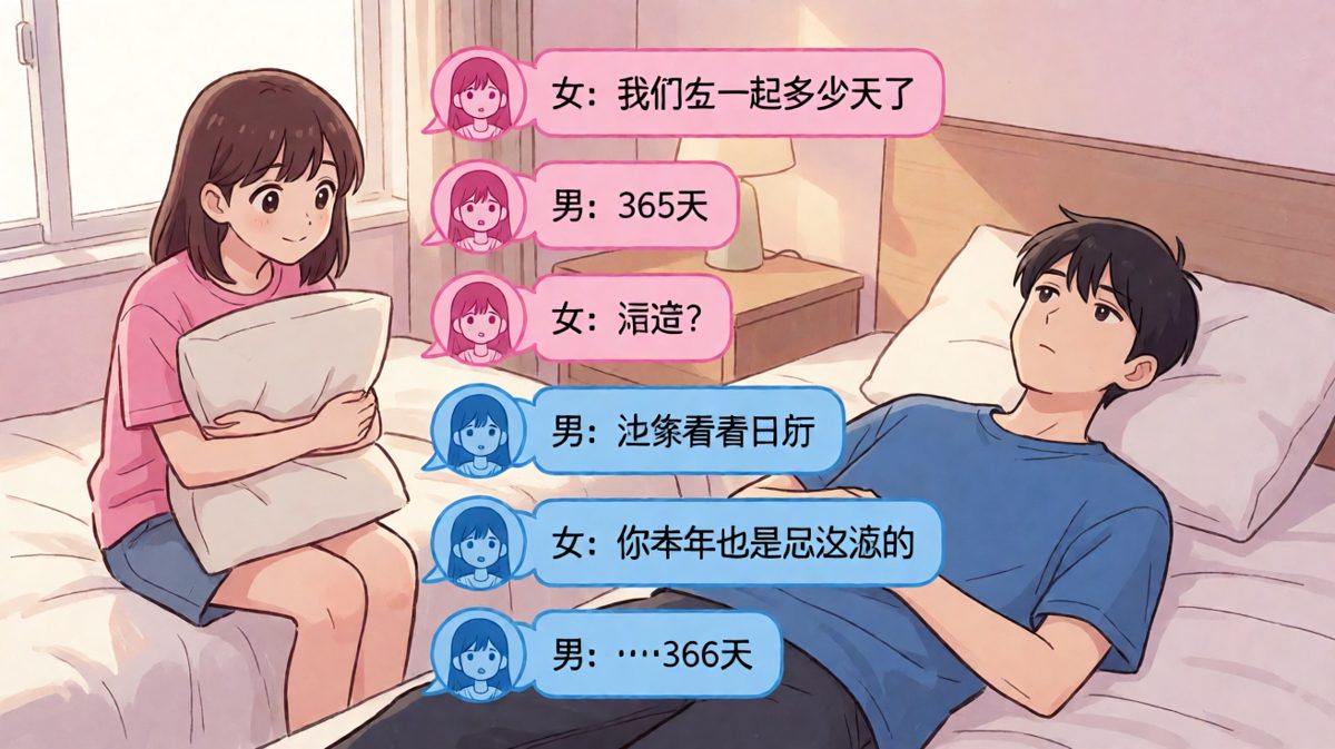 男友凭记忆报日子，差点把周年纪念日算成一年前。