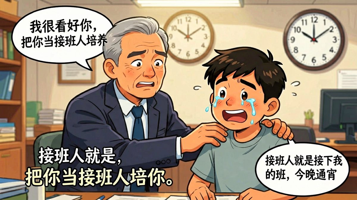接班人就是接下来接班的人，通宵的那种。