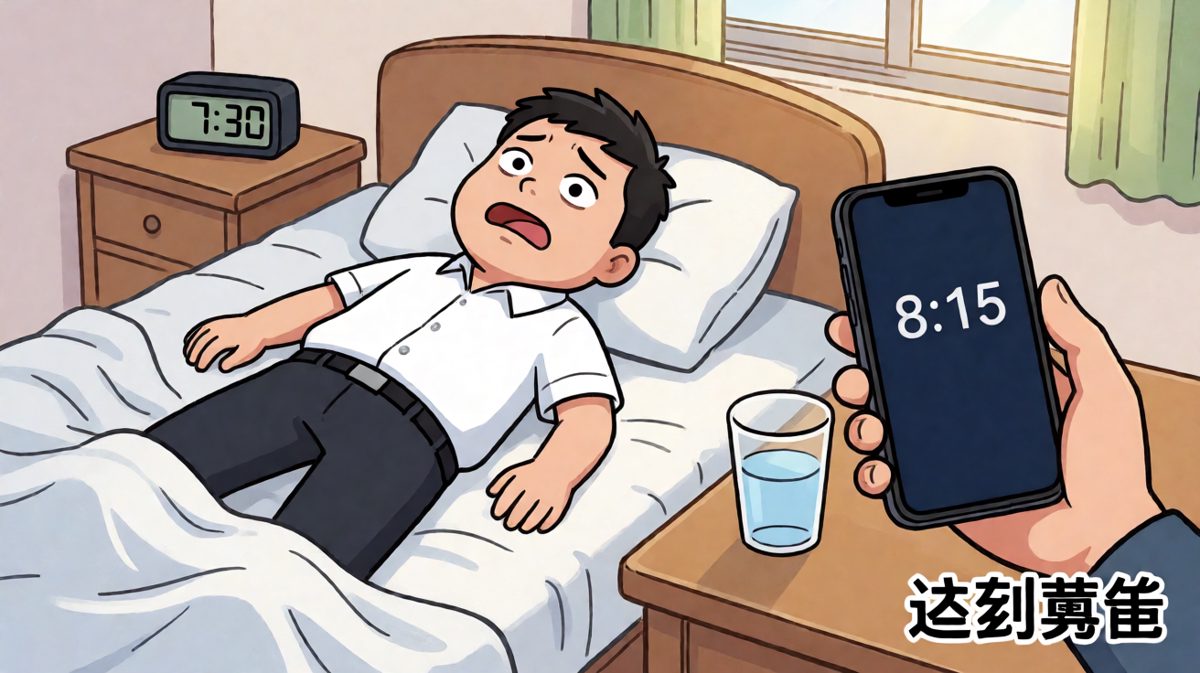 闹钟响了才发现，已经迟到了！