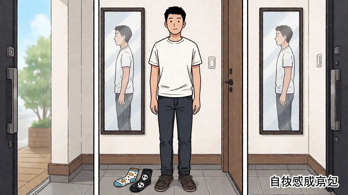 穿反了鞋还自信满满，本人浑然不知。