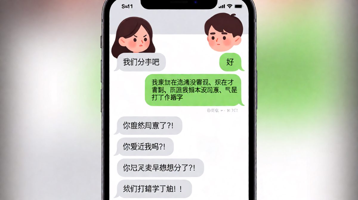 冷战打字手滑成分手，直男的锅又背大了。
