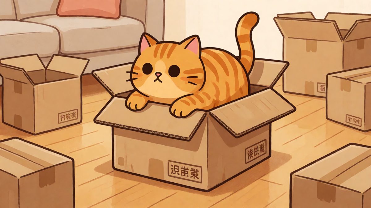 猫：只要我够努力，小盒子就能装下大身材。
