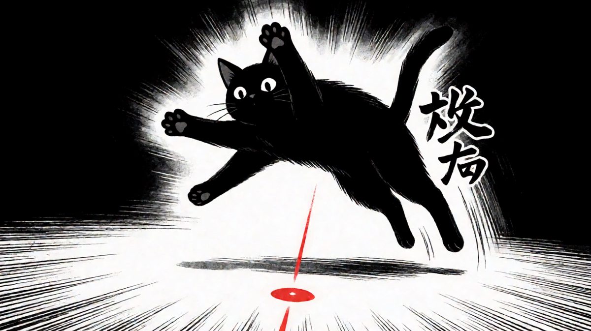 猫： Red Dot，你逃不掉的！