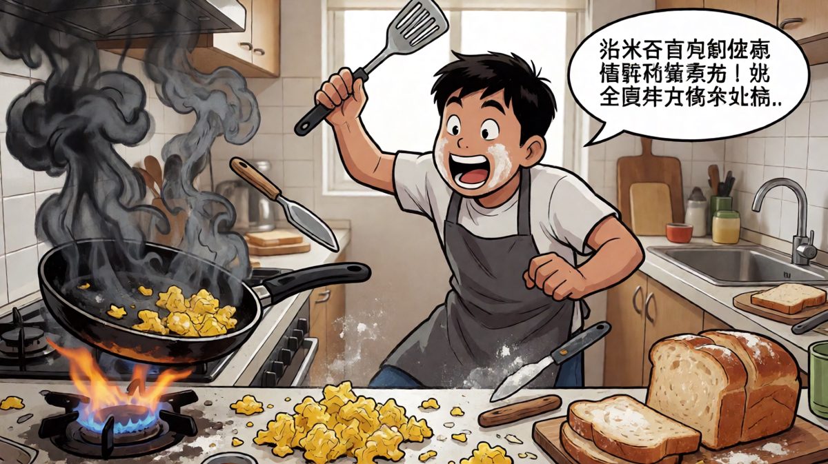 第2格：烹饪现场一片狼藉