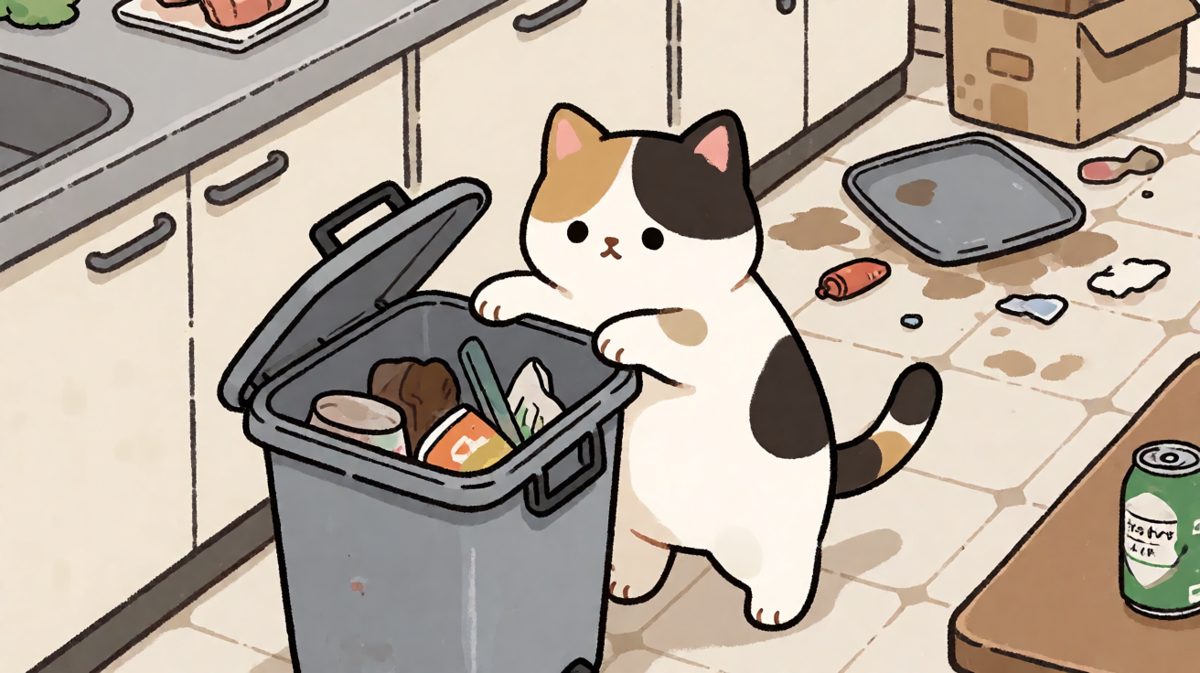 猫：不是我干的，是垃圾桶先动的手