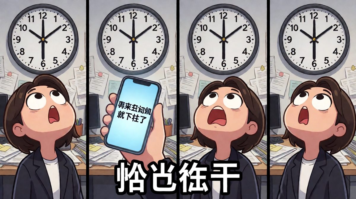 一抬头，哇，下班了，一天没了