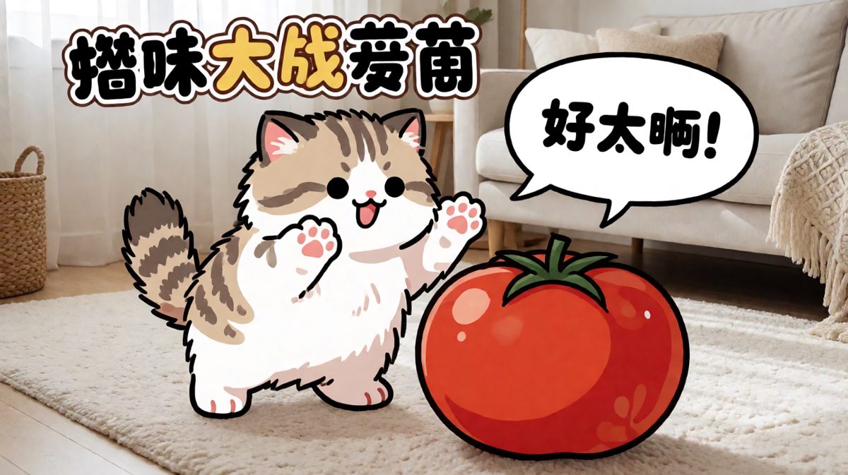 猫咪：这番茄肯定成精了
