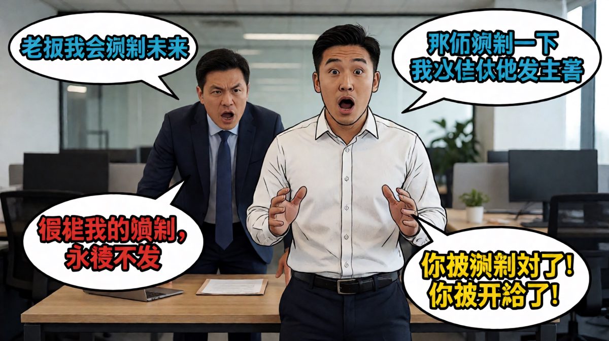 员工：我会预测未来！老板：那你预测我什么时候发工资？员工：永远不发。老板：你被预测对了，滚！