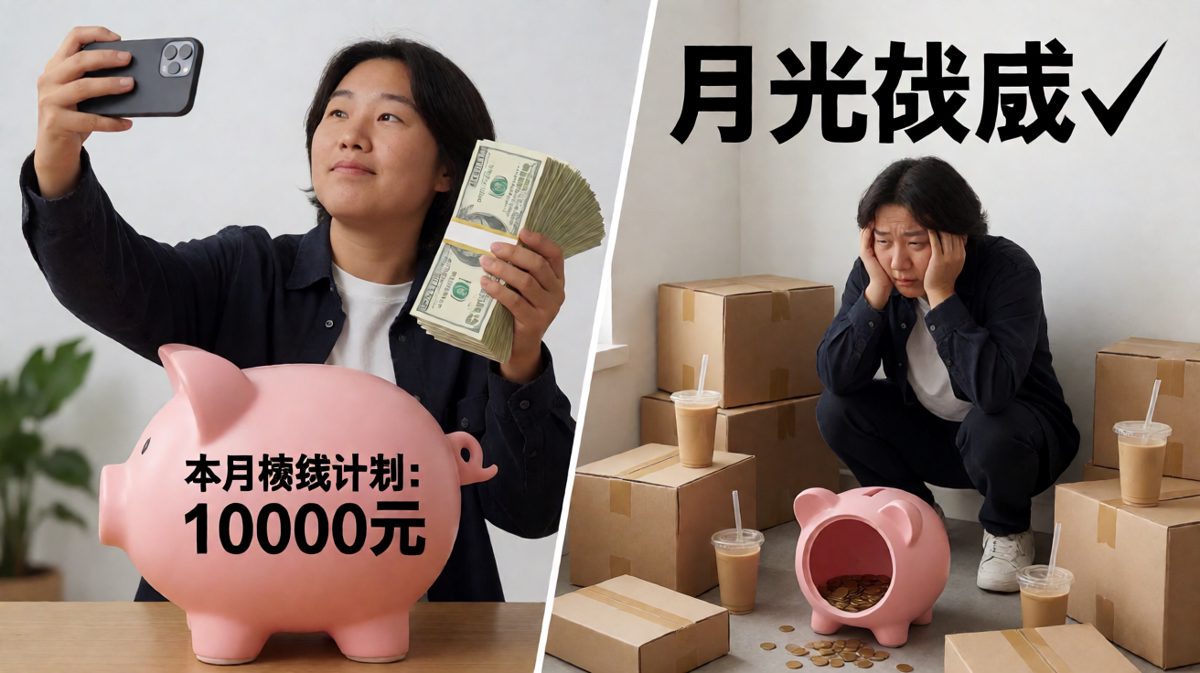 月初：我一定是存钱天才 / 月末：嗯，月光族本光了