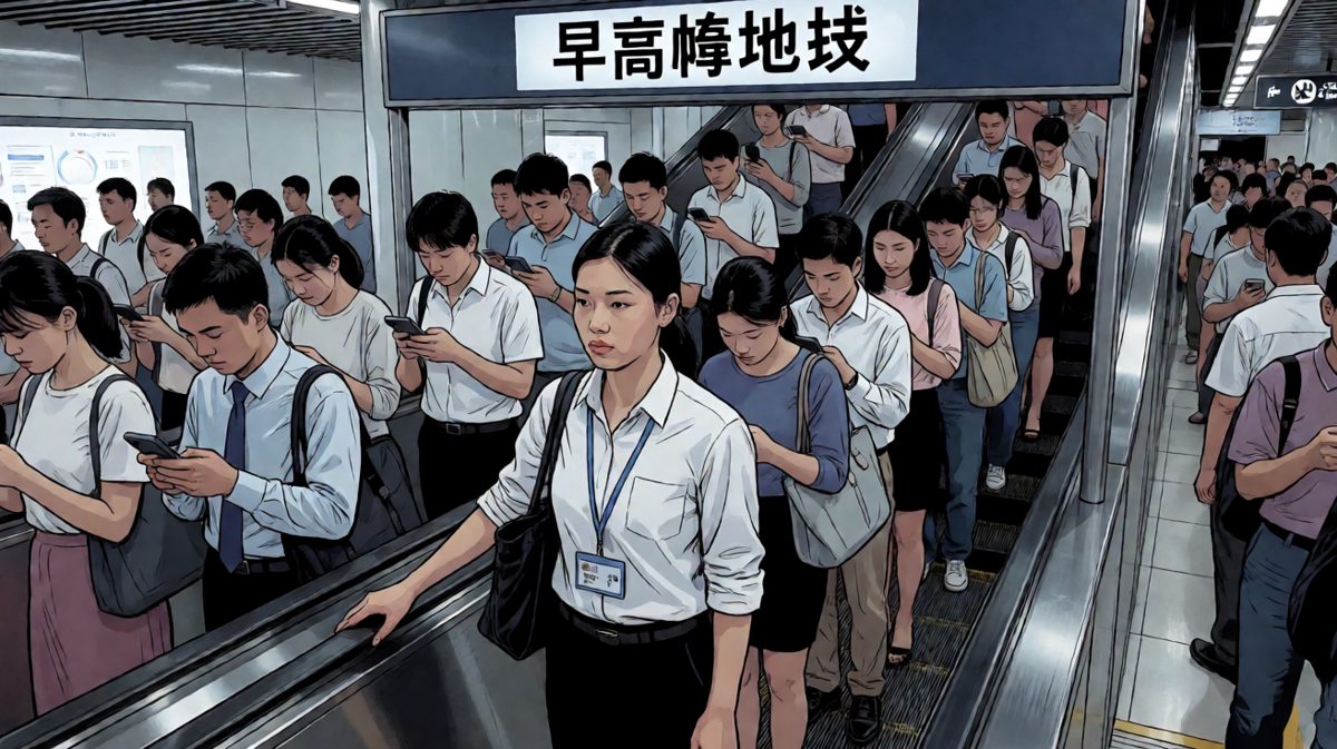 早高峰地铁的群体麻木